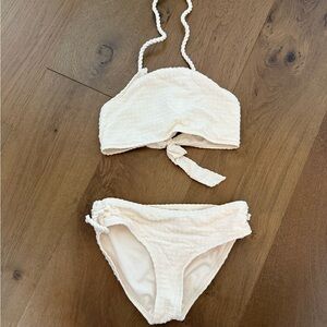 Cream Textured Bikini Set